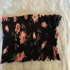 black floral tube top